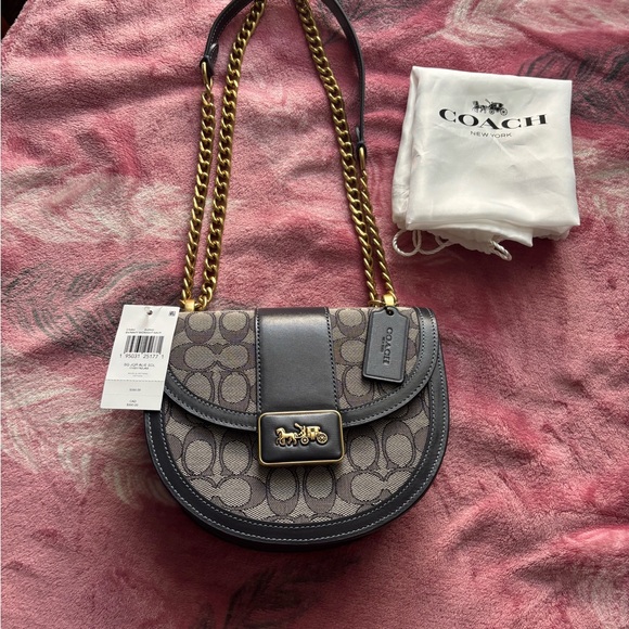 Coach Gray and Gold Women's Bag - Picture 1 of 14